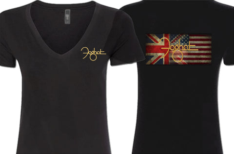 Ladies V-Neck FLAG T Shirt